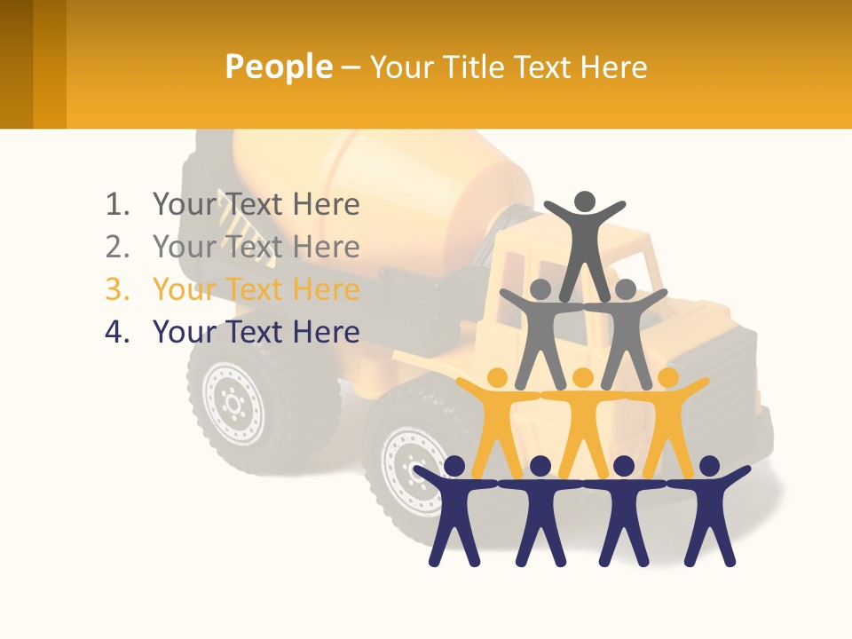 A Yellow Toy Truck With A Yellow Sign In Front Of It PowerPoint Template