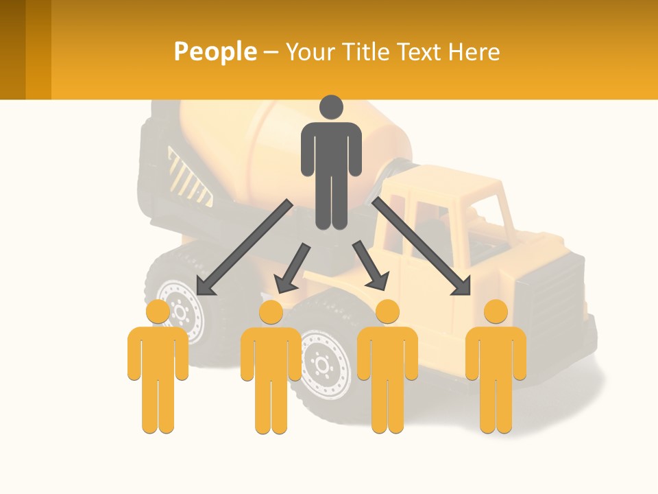 A Yellow Toy Truck With A Yellow Sign In Front Of It PowerPoint Template