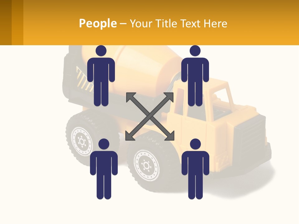 A Yellow Toy Truck With A Yellow Sign In Front Of It PowerPoint Template