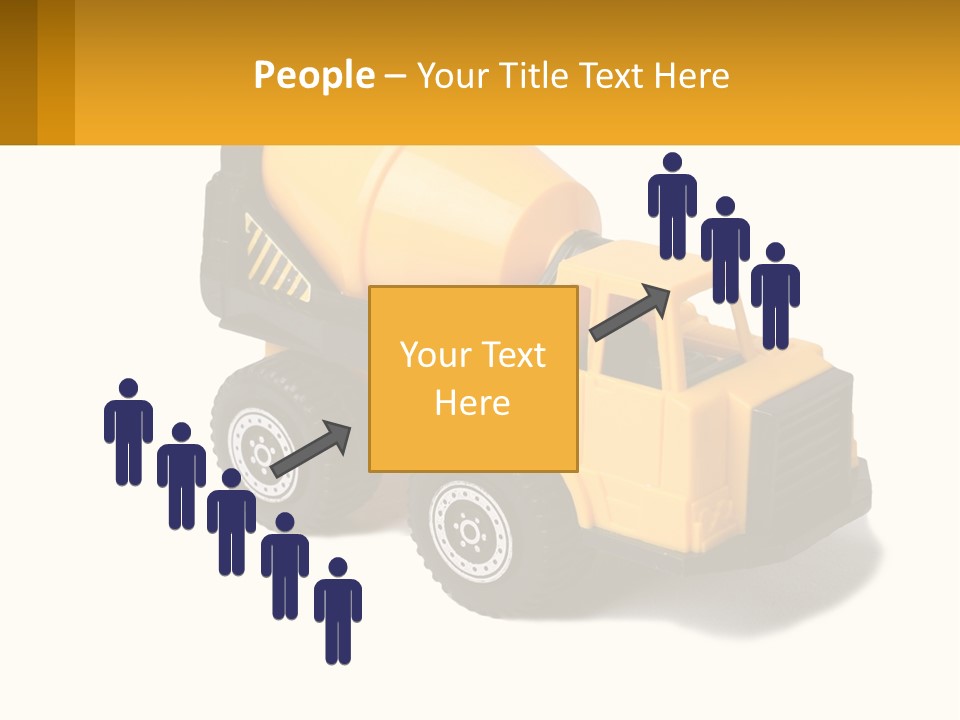 A Yellow Toy Truck With A Yellow Sign In Front Of It PowerPoint Template