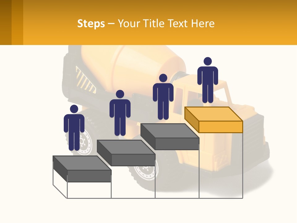 A Yellow Toy Truck With A Yellow Sign In Front Of It PowerPoint Template