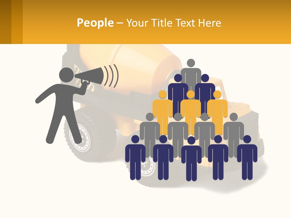 A Yellow Toy Truck With A Yellow Sign In Front Of It PowerPoint Template