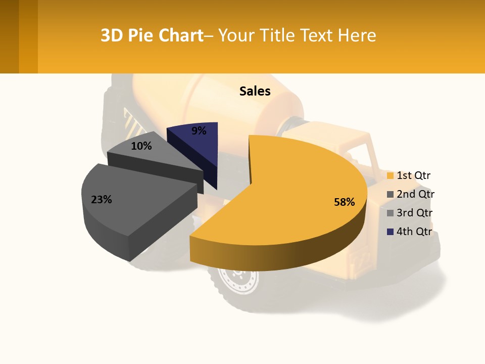 A Yellow Toy Truck With A Yellow Sign In Front Of It PowerPoint Template
