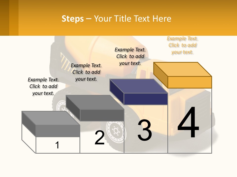 A Yellow Toy Truck With A Yellow Sign In Front Of It PowerPoint Template