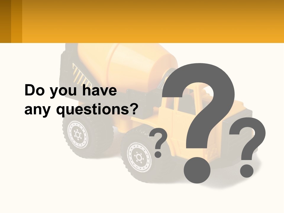 A Yellow Toy Truck With A Yellow Sign In Front Of It PowerPoint Template