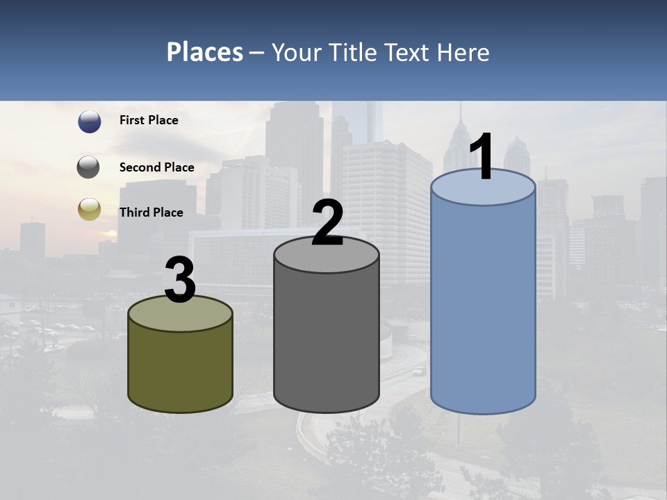 A Picture Of A City With A Sky Line In The Background PowerPoint Template