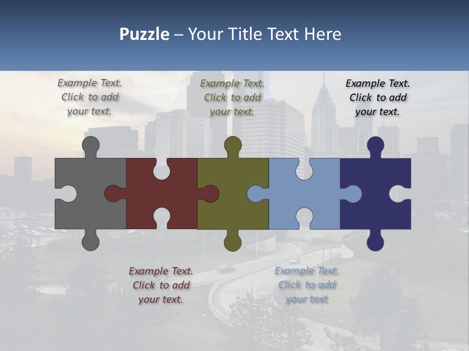 A Picture Of A City With A Sky Line In The Background PowerPoint Template