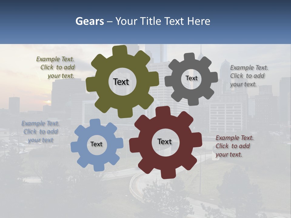 A Picture Of A City With A Sky Line In The Background PowerPoint Template