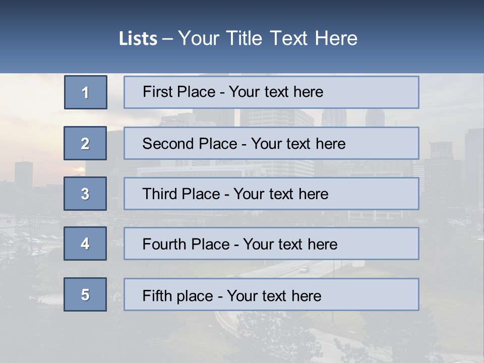 A Picture Of A City With A Sky Line In The Background PowerPoint Template