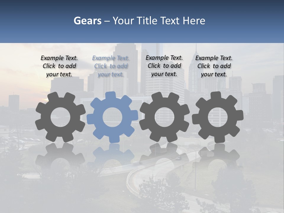 A Picture Of A City With A Sky Line In The Background PowerPoint Template