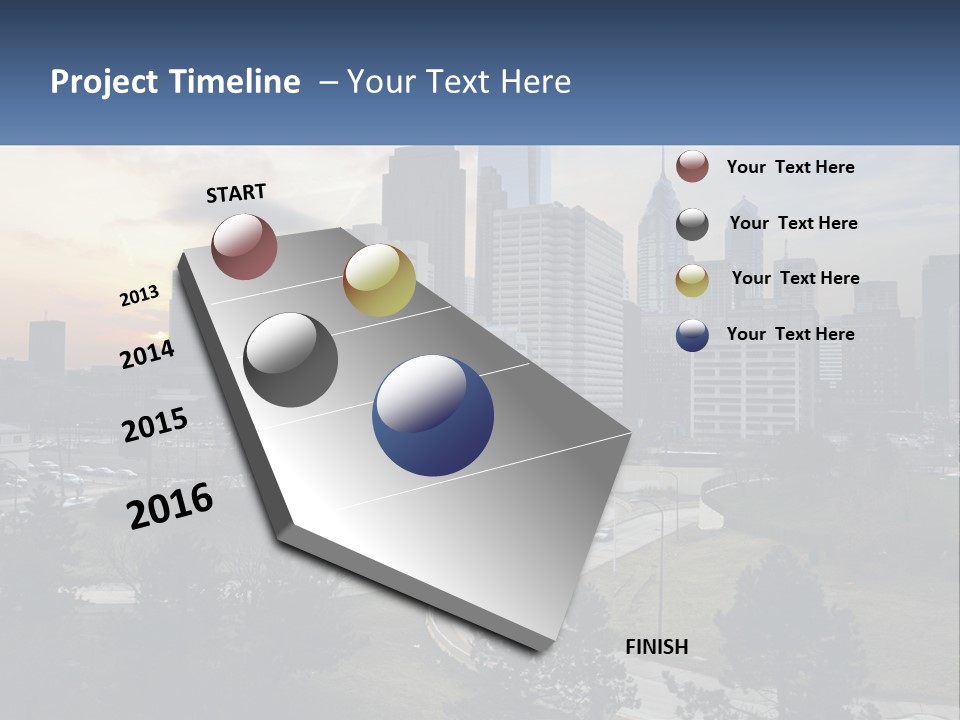 A Picture Of A City With A Sky Line In The Background PowerPoint Template