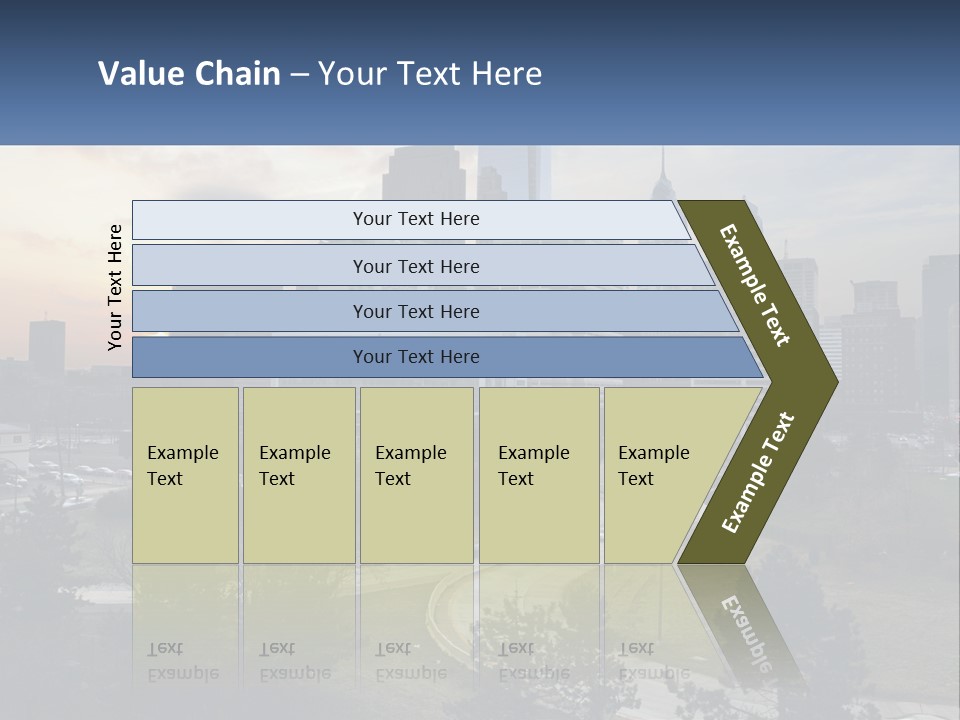 A Picture Of A City With A Sky Line In The Background PowerPoint Template