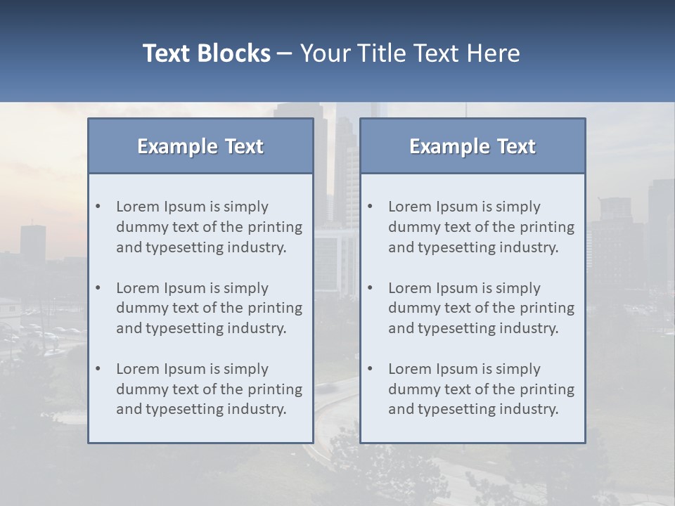 A Picture Of A City With A Sky Line In The Background PowerPoint Template