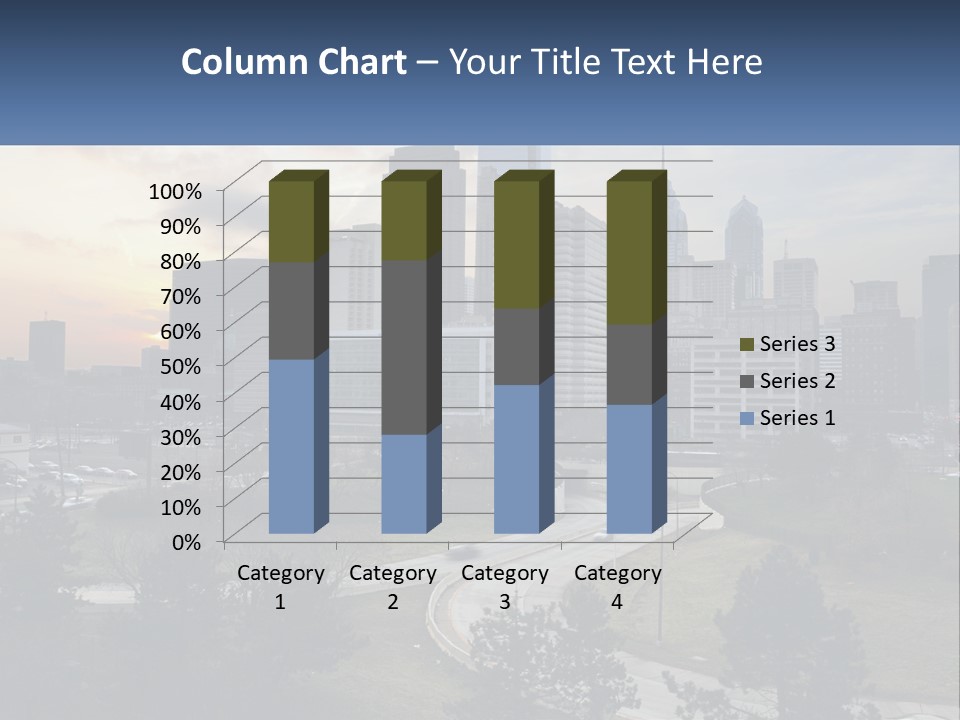 A Picture Of A City With A Sky Line In The Background PowerPoint Template