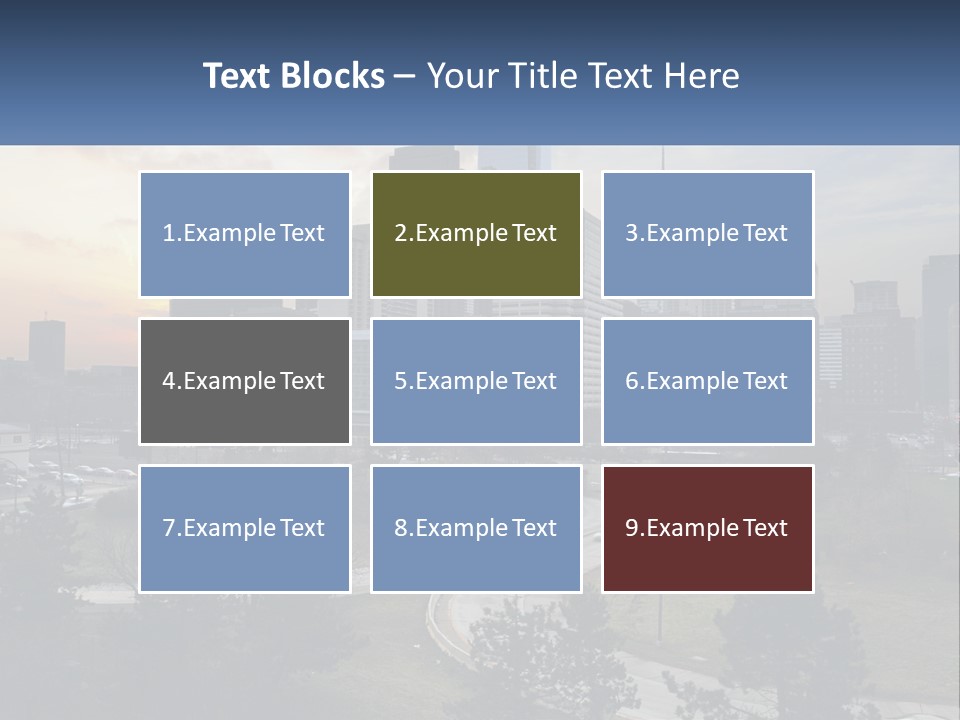 A Picture Of A City With A Sky Line In The Background PowerPoint Template