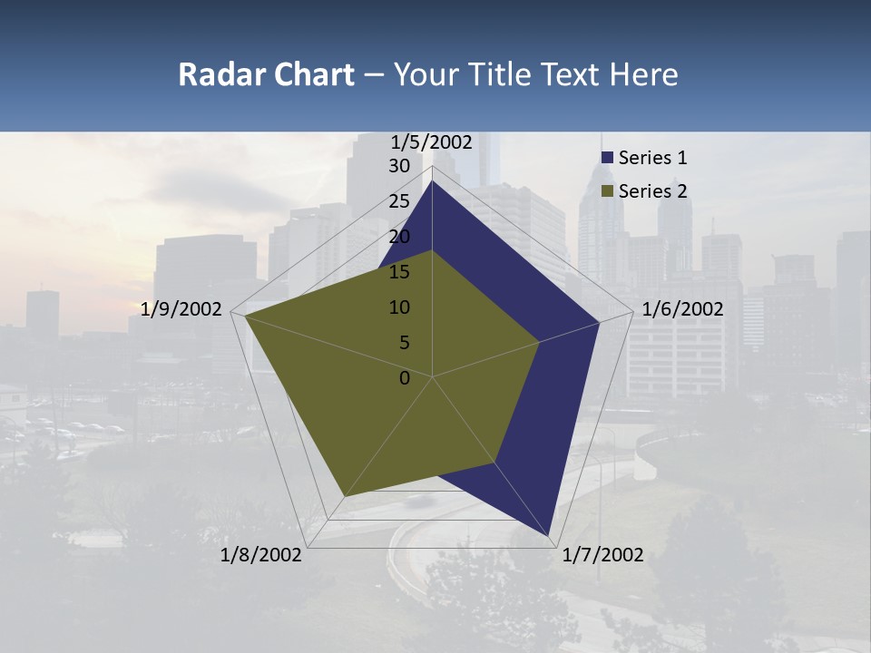 A Picture Of A City With A Sky Line In The Background PowerPoint Template