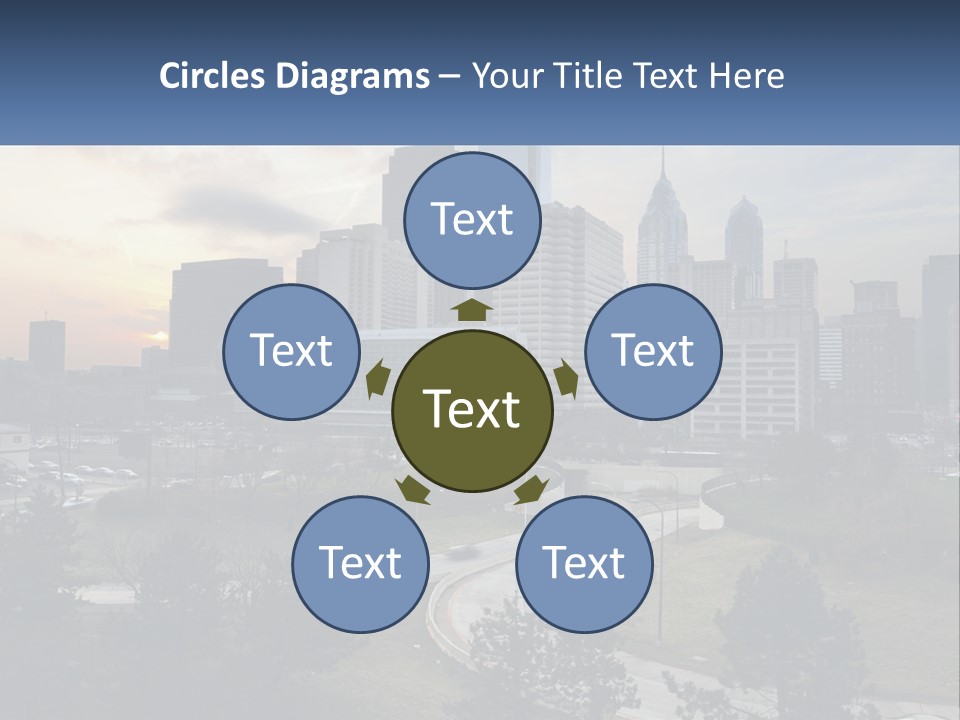 A Picture Of A City With A Sky Line In The Background PowerPoint Template