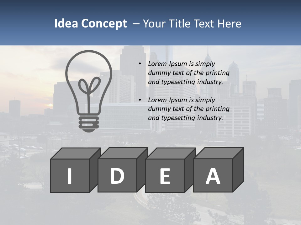 A Picture Of A City With A Sky Line In The Background PowerPoint Template