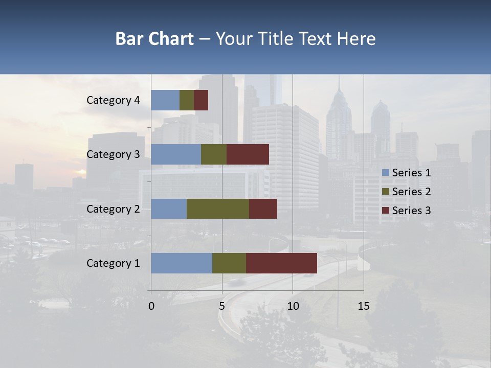 A Picture Of A City With A Sky Line In The Background PowerPoint Template