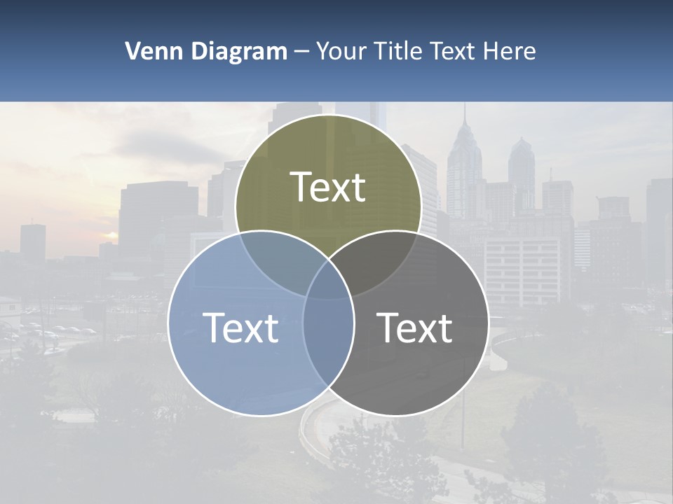 A Picture Of A City With A Sky Line In The Background PowerPoint Template