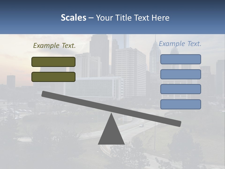 A Picture Of A City With A Sky Line In The Background PowerPoint Template