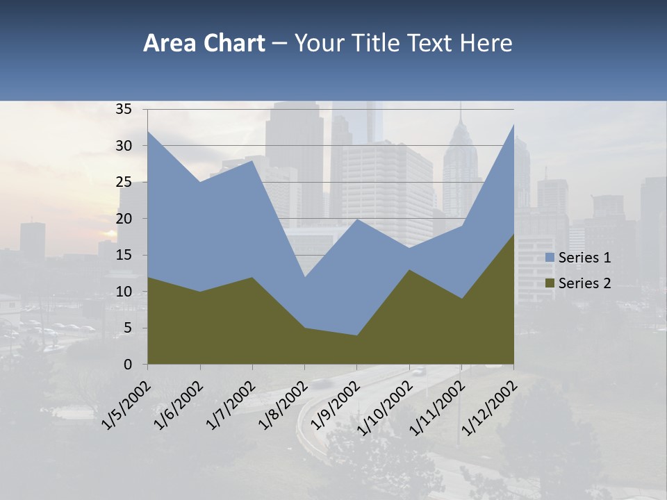 A Picture Of A City With A Sky Line In The Background PowerPoint Template