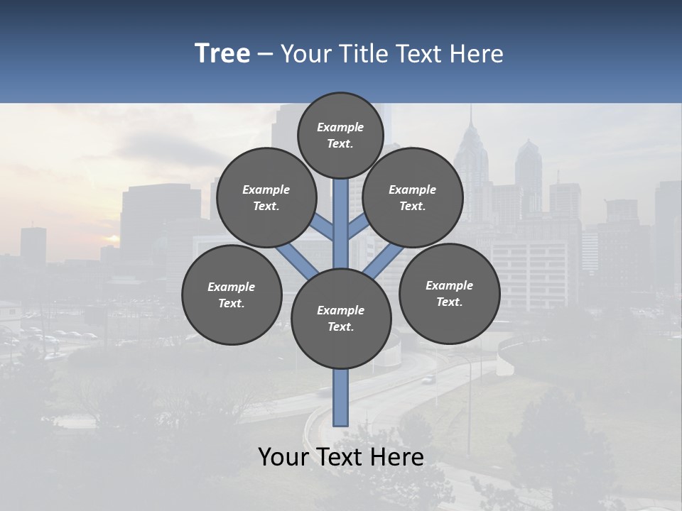 A Picture Of A City With A Sky Line In The Background PowerPoint Template