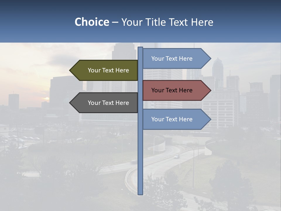 A Picture Of A City With A Sky Line In The Background PowerPoint Template