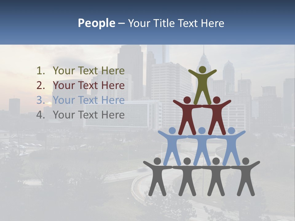 A Picture Of A City With A Sky Line In The Background PowerPoint Template