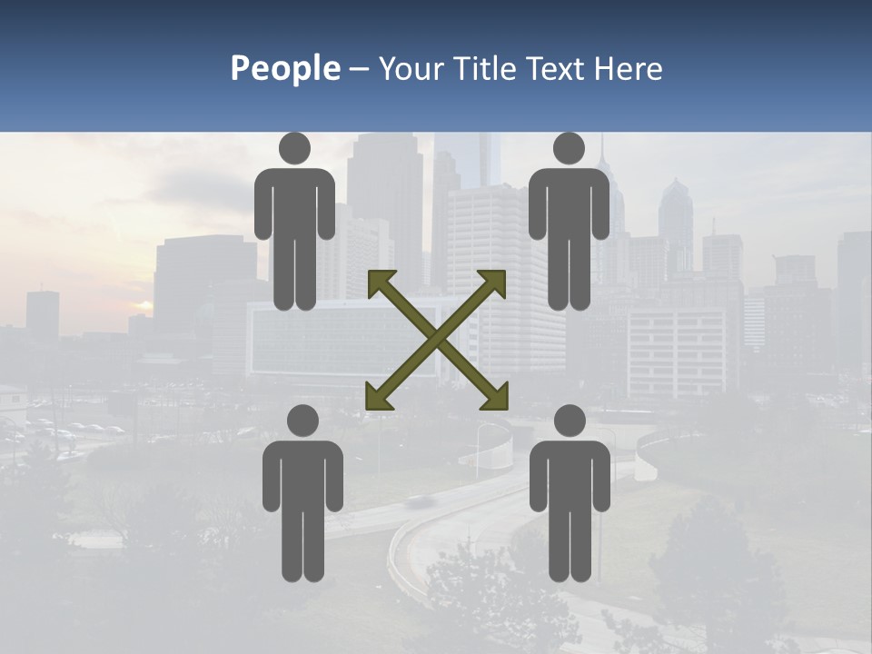 A Picture Of A City With A Sky Line In The Background PowerPoint Template