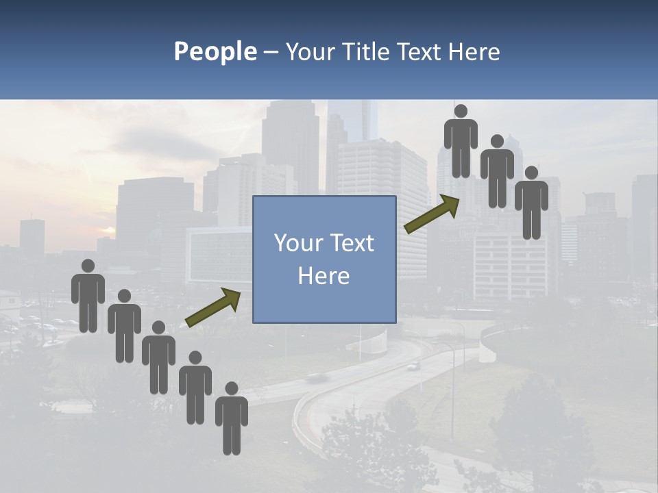 A Picture Of A City With A Sky Line In The Background PowerPoint Template