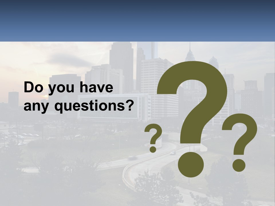 A Picture Of A City With A Sky Line In The Background PowerPoint Template