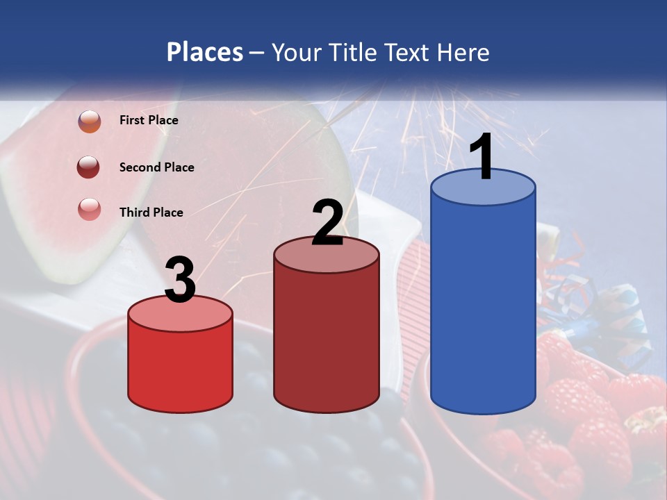 A Plate Of Watermelon And Berries With A Sparkler PowerPoint Template