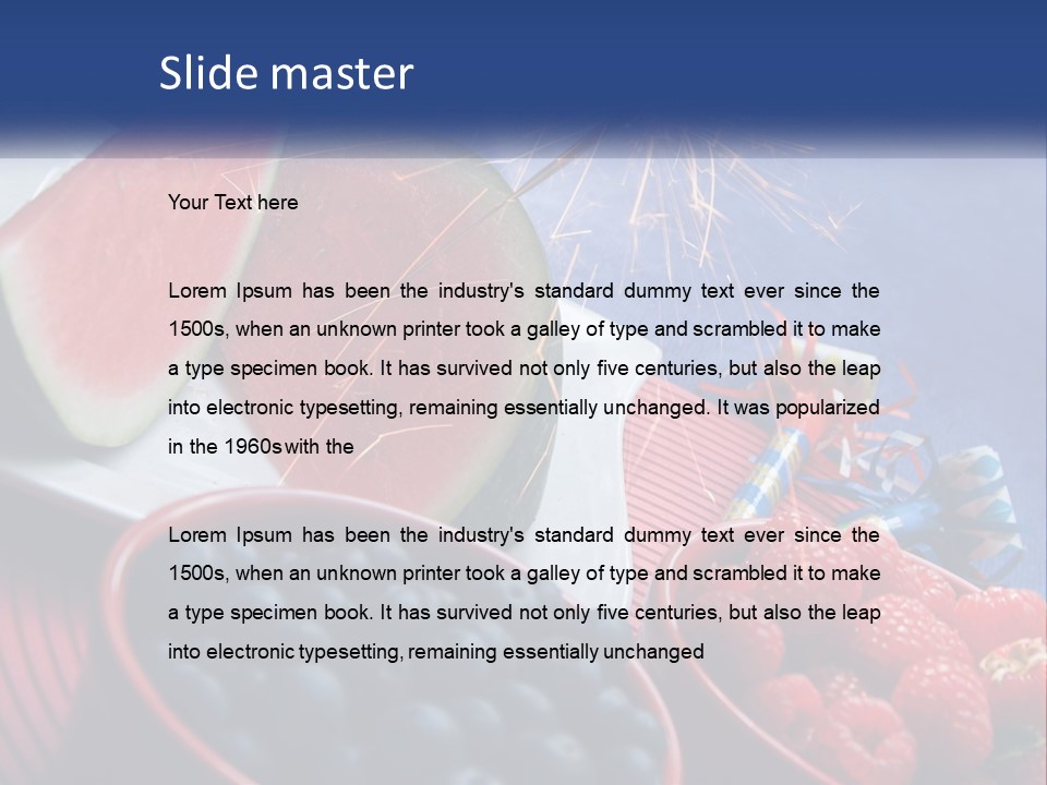 A Plate Of Watermelon And Berries With A Sparkler PowerPoint Template