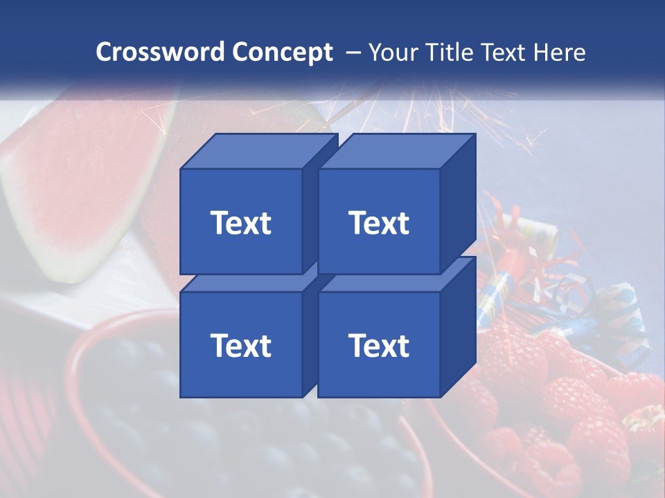 A Plate Of Watermelon And Berries With A Sparkler PowerPoint Template