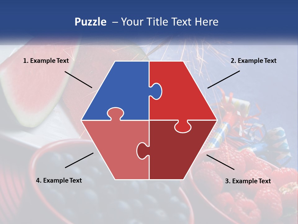 A Plate Of Watermelon And Berries With A Sparkler PowerPoint Template