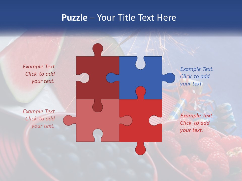 A Plate Of Watermelon And Berries With A Sparkler PowerPoint Template