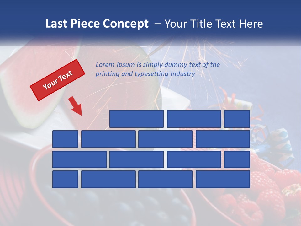 A Plate Of Watermelon And Berries With A Sparkler PowerPoint Template