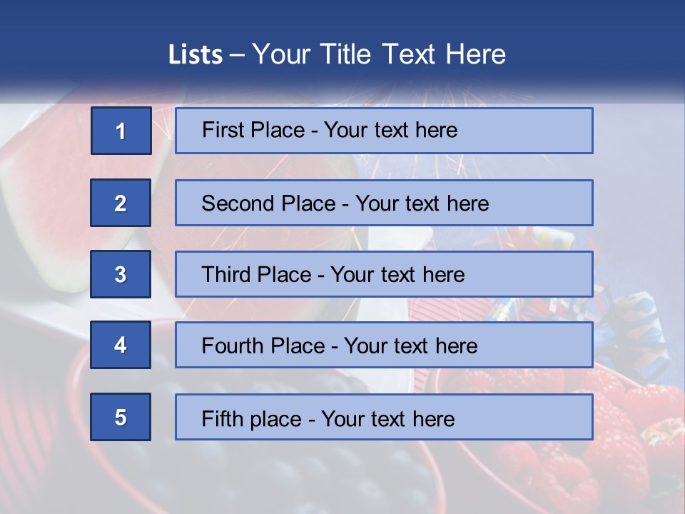 A Plate Of Watermelon And Berries With A Sparkler PowerPoint Template