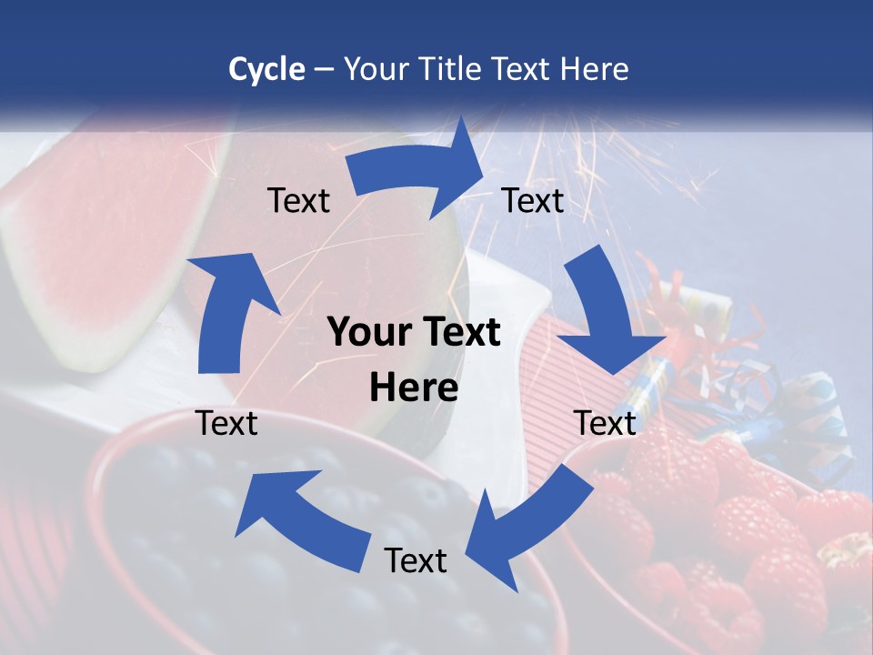 A Plate Of Watermelon And Berries With A Sparkler PowerPoint Template