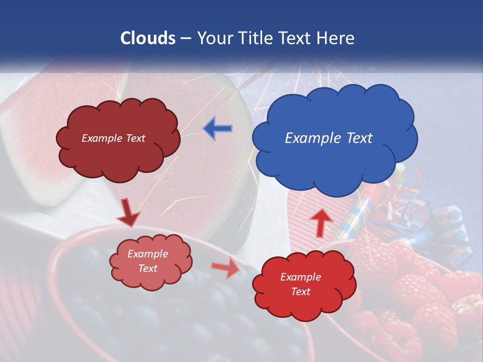 A Plate Of Watermelon And Berries With A Sparkler PowerPoint Template