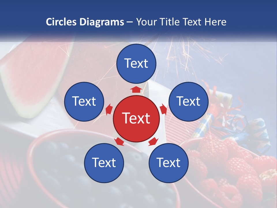 A Plate Of Watermelon And Berries With A Sparkler PowerPoint Template