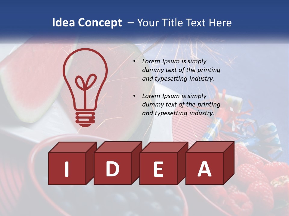 A Plate Of Watermelon And Berries With A Sparkler PowerPoint Template