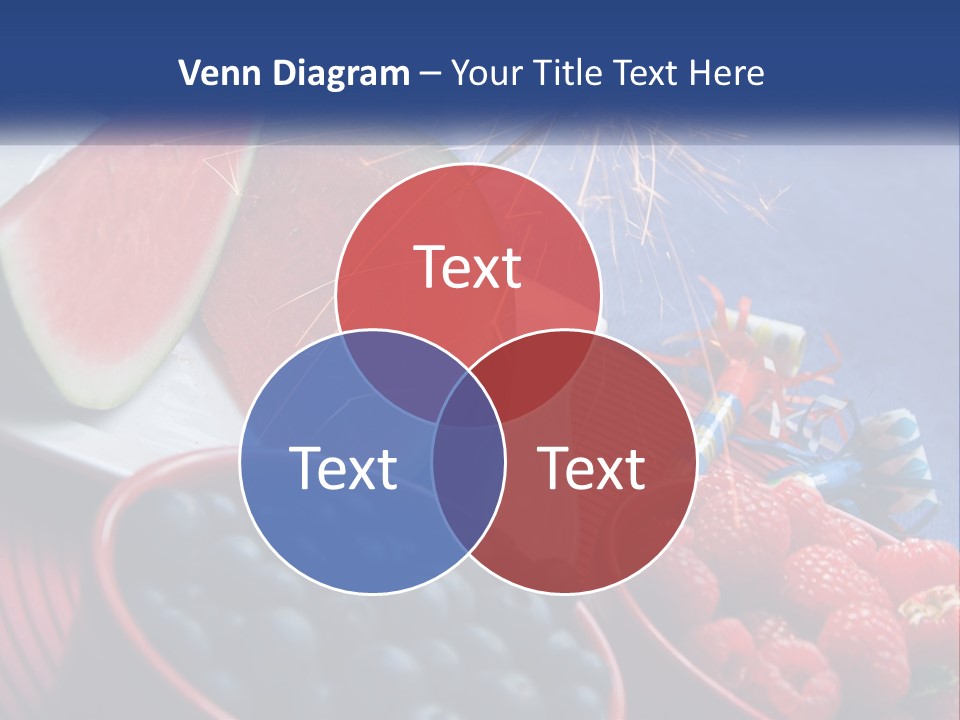 A Plate Of Watermelon And Berries With A Sparkler PowerPoint Template