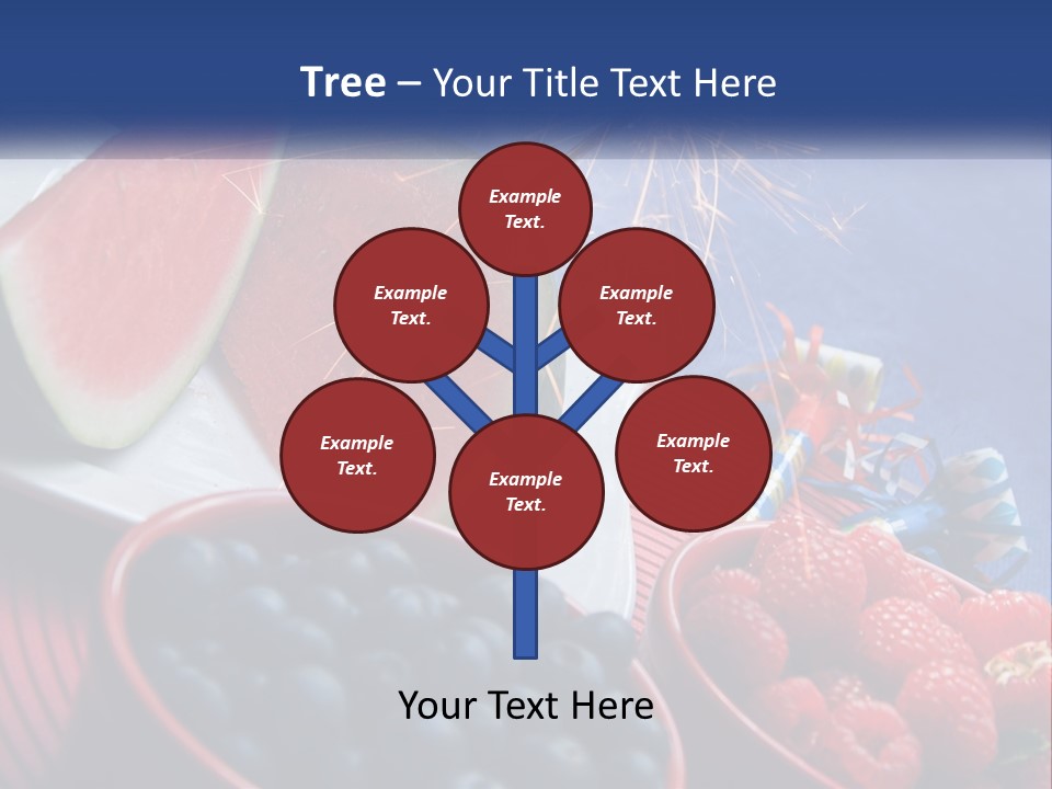 A Plate Of Watermelon And Berries With A Sparkler PowerPoint Template