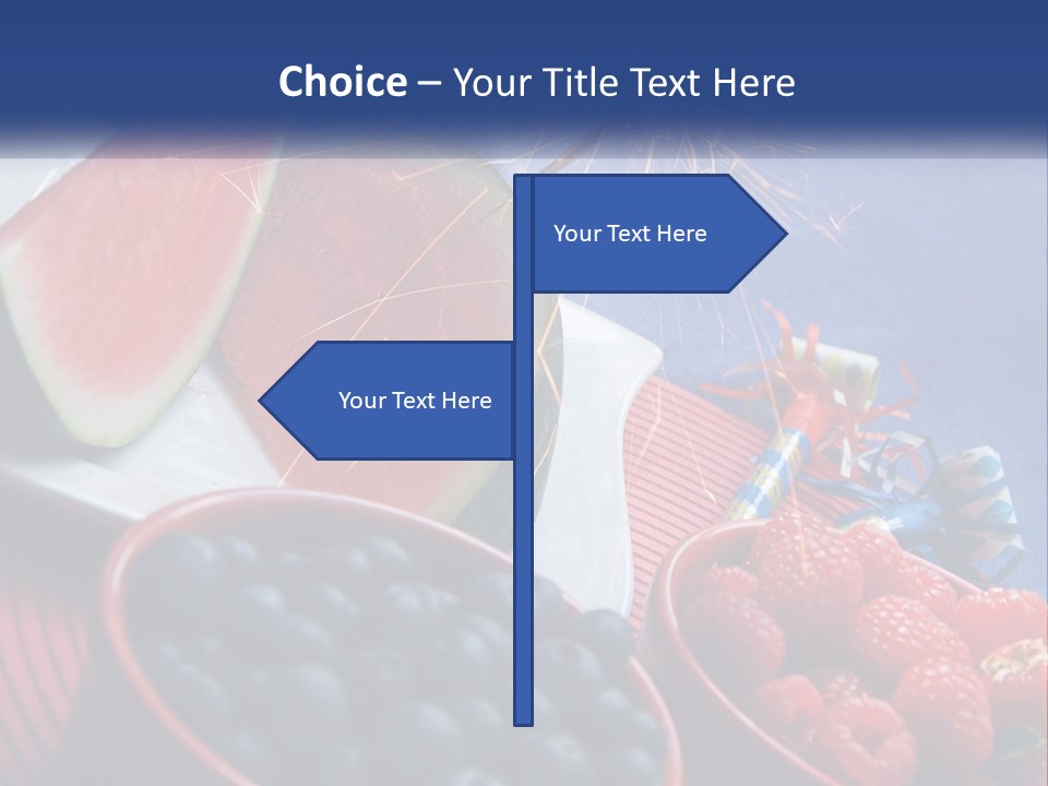 A Plate Of Watermelon And Berries With A Sparkler PowerPoint Template