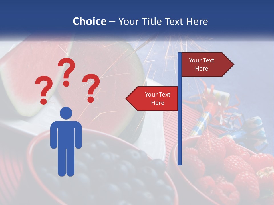 A Plate Of Watermelon And Berries With A Sparkler PowerPoint Template