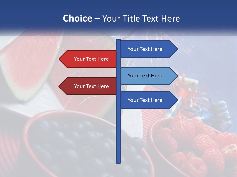 A Plate Of Watermelon And Berries With A Sparkler PowerPoint Template