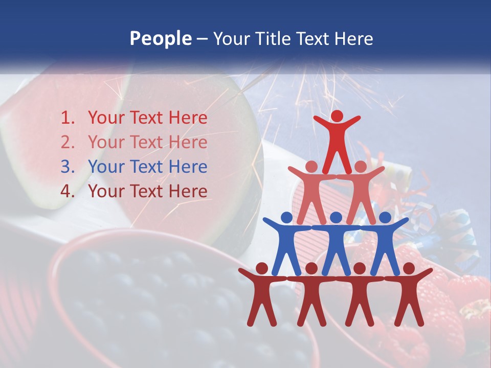 A Plate Of Watermelon And Berries With A Sparkler PowerPoint Template