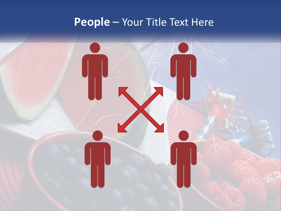 A Plate Of Watermelon And Berries With A Sparkler PowerPoint Template